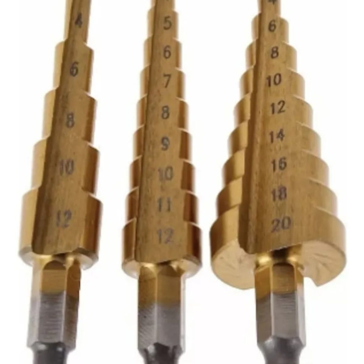 GENERICO - BROCAS ESCALONADAS 3PZ  DE 4 -12/20/32