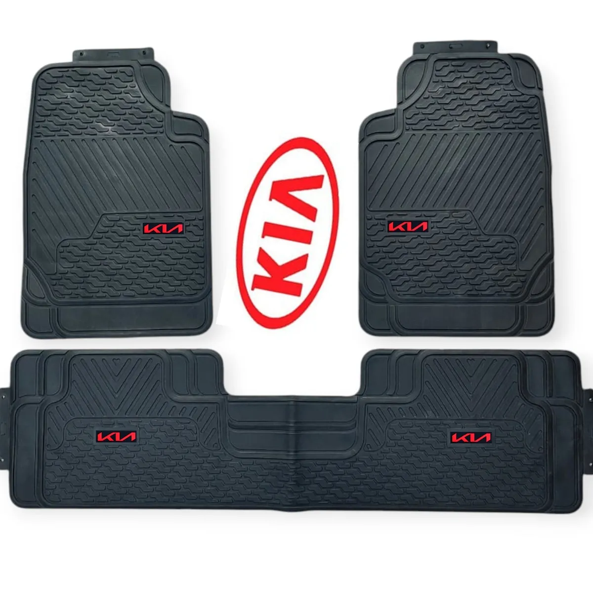 GENERICO - Piso De Jebe PVC Universal 3 Piezas Auto Camioneta Kia