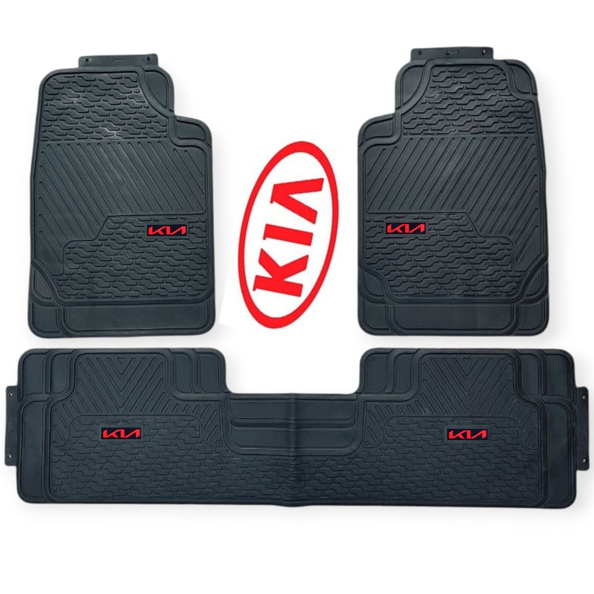 GENERICO - Piso De Jebe PVC Universal 3 Piezas Auto Camioneta Kia