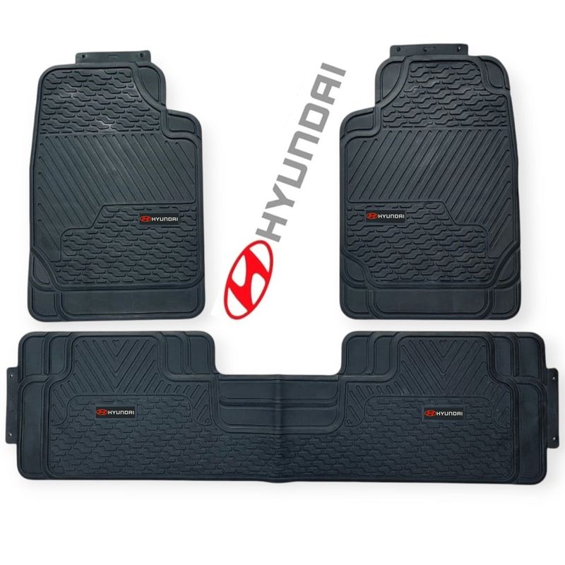 GENERICO - Piso De Jebe PVC Universal 3 Piezas Auto Camioneta Hyundai