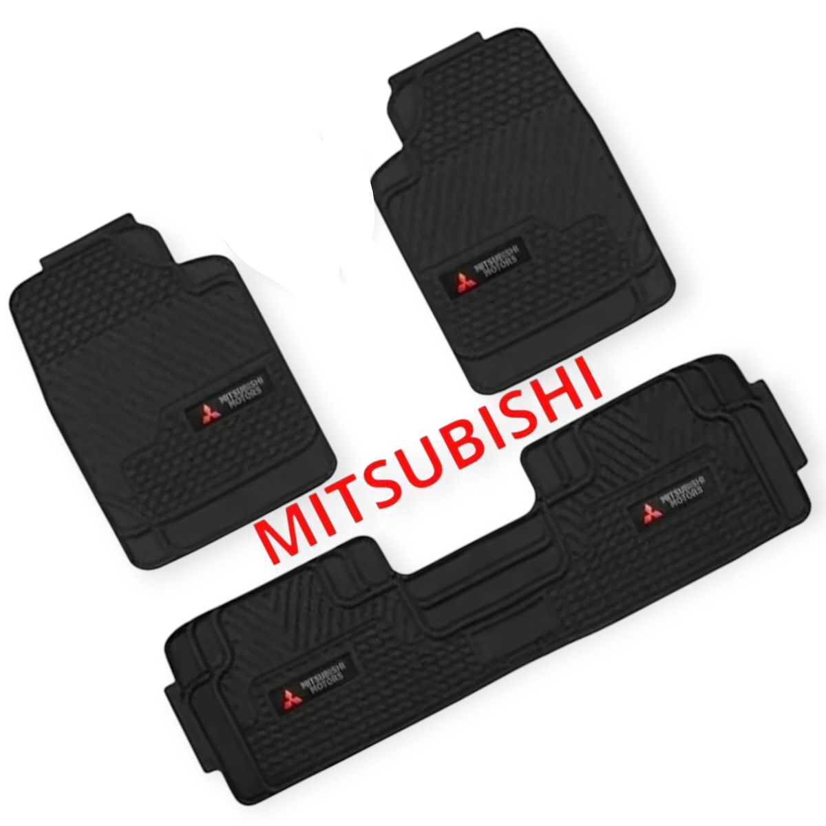 GENERICO - Piso De Jebe PVC Universal 3 Pieza Auto Camioneta Mitsubishi