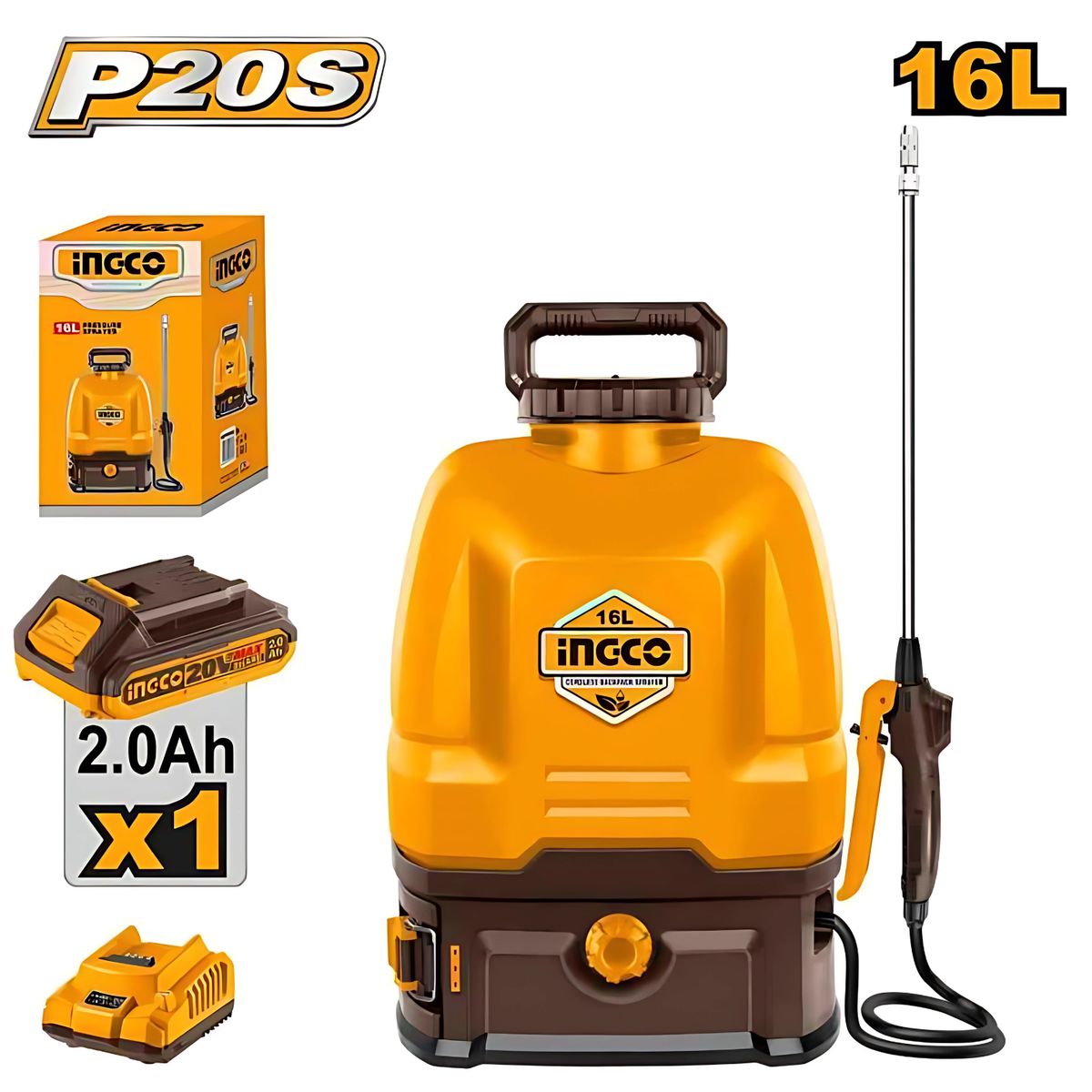 INGCO TOOLS - Mochila Fumigadora / Pulverizador inalámbrico 16 Litros INGCO