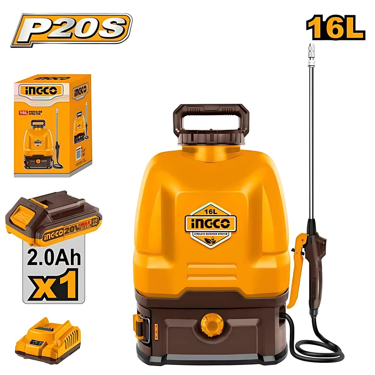 INGCO TOOLS - Mochila Fumigadora / Pulverizador inalámbrico 16 Litros INGCO