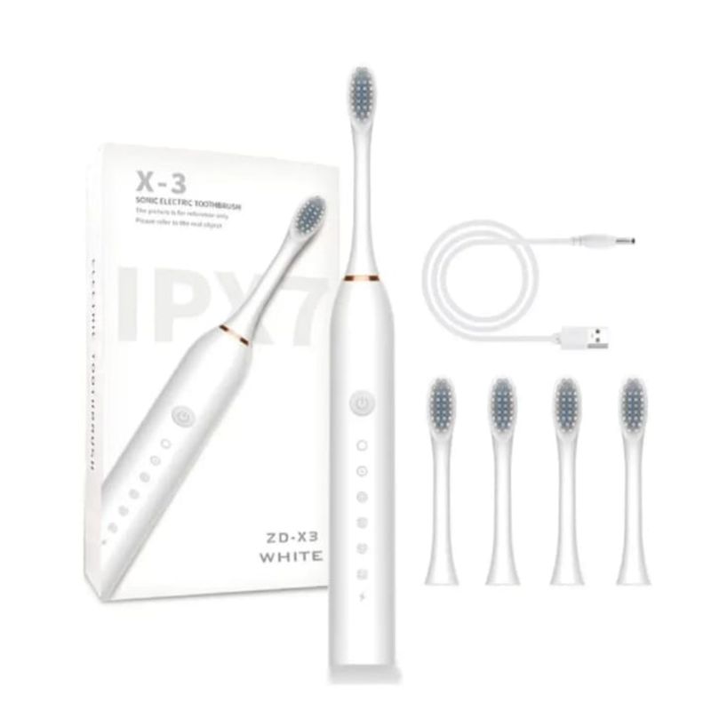 GENERICO - CEPILLO  DE DIENTES  ELECTRICO IPX7  RECARGABLE BLANCO o NEGRO
