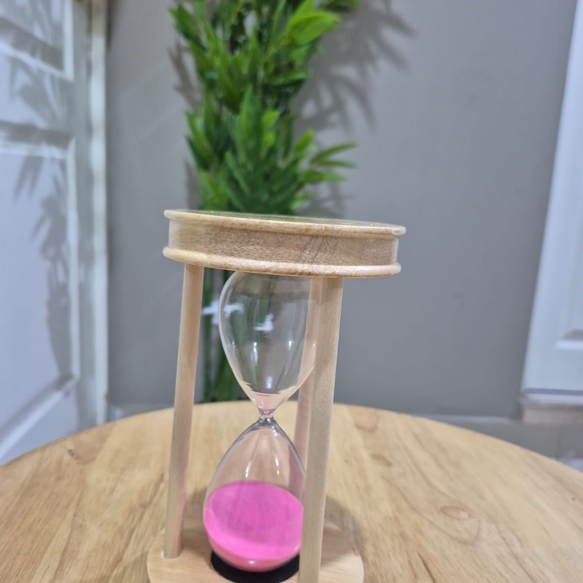 GENERICO - Adorno Reloj De Arena Rosado 17x10x10cm