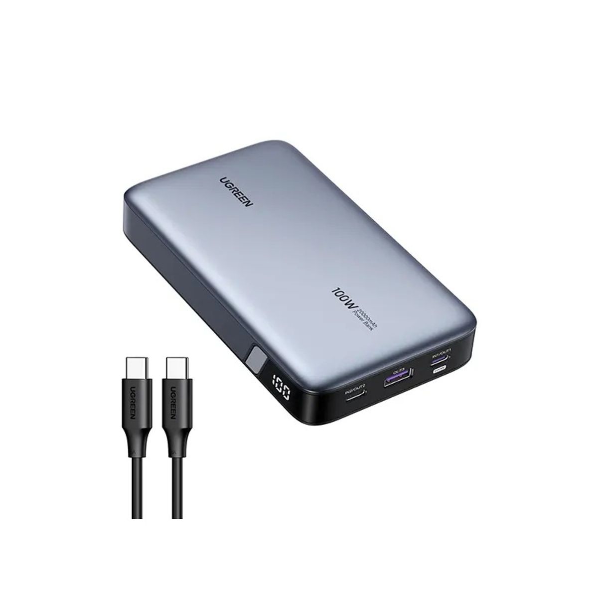UGREEN - Power Bank Ugreen Carga Rápida de 3 Puertos 100W 20000mAh  - PB720 (25188)