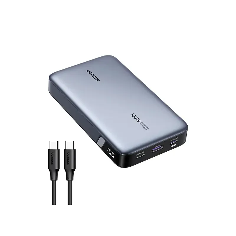UGREEN - Power Bank Ugreen Carga Rápida de 3 Puertos 100W 20000mAh  - PB720 (25188)
