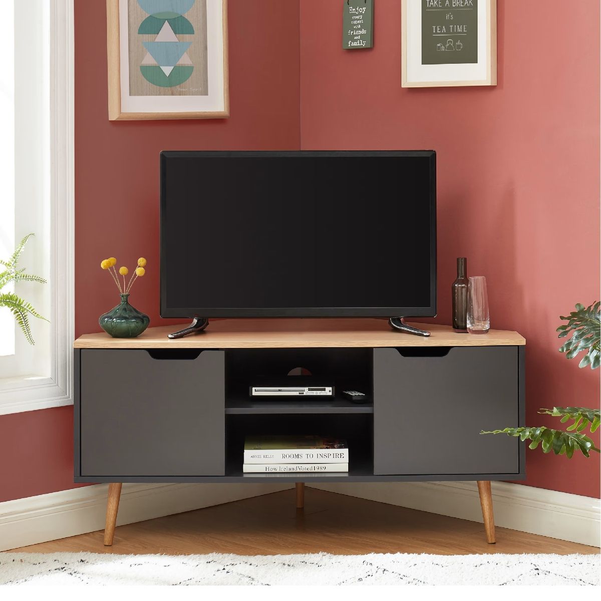 R&R MUEBLES - Mueble para TV Esquinero Maison NegroDuna R&R MUEBLES