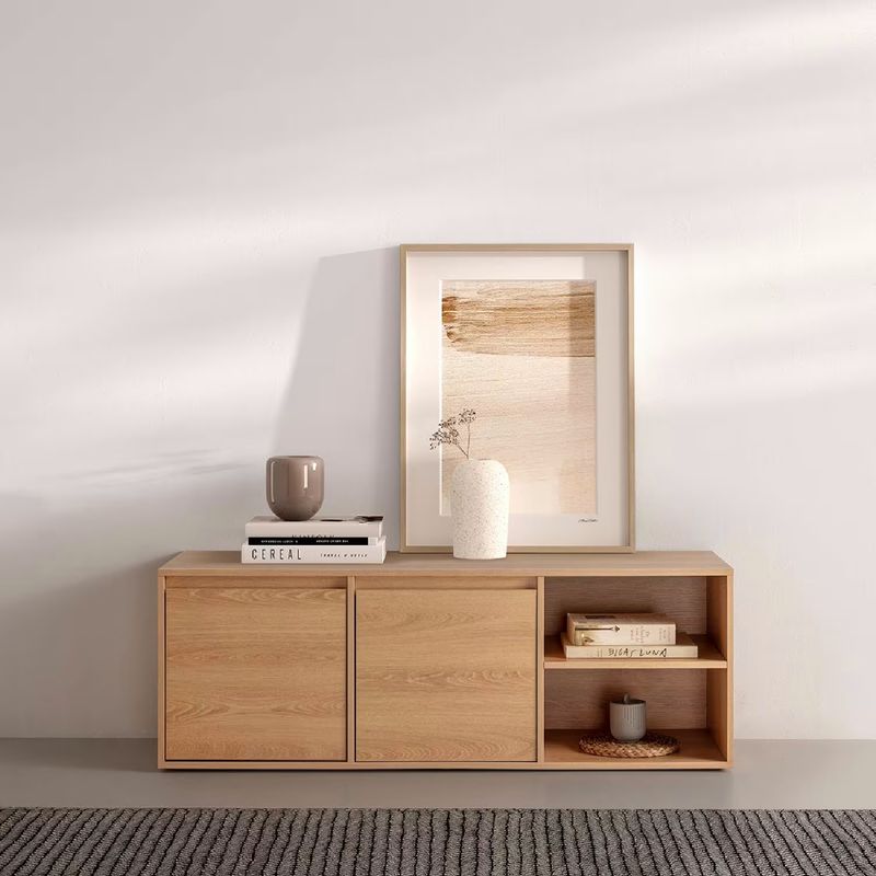 R&R MUEBLES - Mueble para TV Moderna Flori 2 Puertas con Compartimientos R&R MUEBLES
