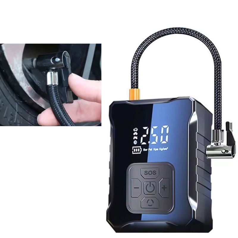 GENERICO - INFLADOR DE LLANTAS PORTATIL CON PANTALLA DIGITAL