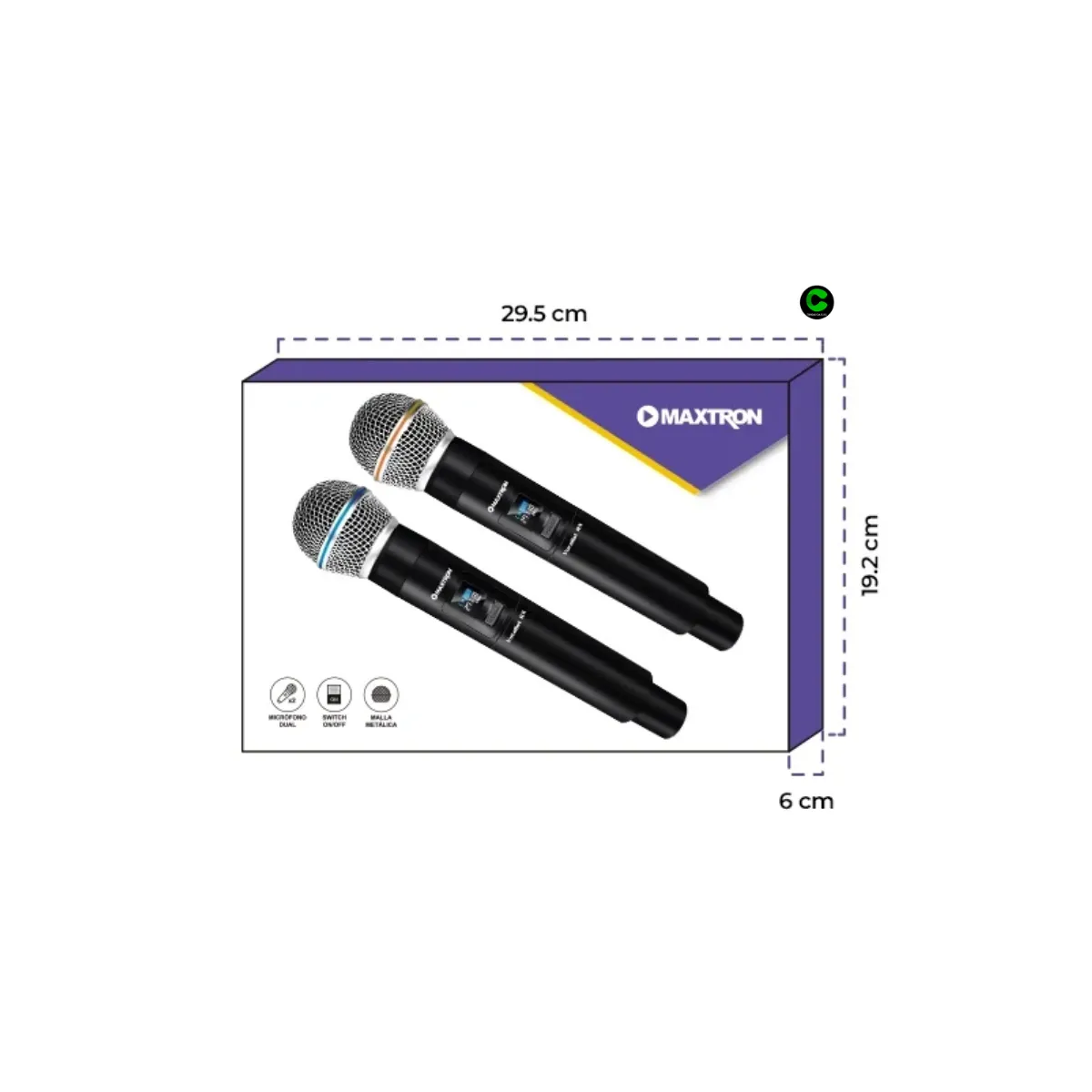 MAXTRON - Micrófono Maxtron Vocalist RX MX7238RX Wireless Karaoke Pack x2