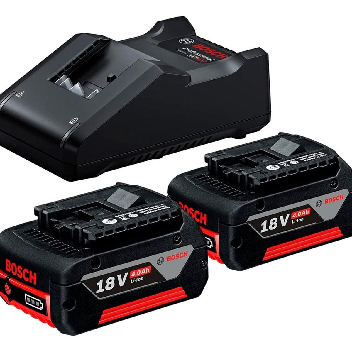 BOSCH - Starter Kit Bosch 18V 2 Baterías 4Ah + Cargador GAL 18V-40