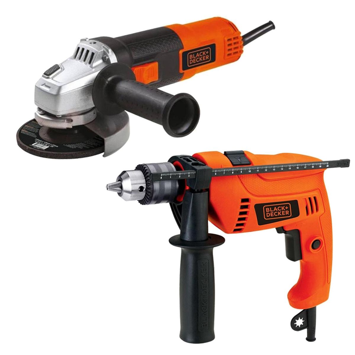 BLACK+DECKER - Taladro Percutor 12 550W HD555-B2 + Amoladora 4 12 820W G720-B2C