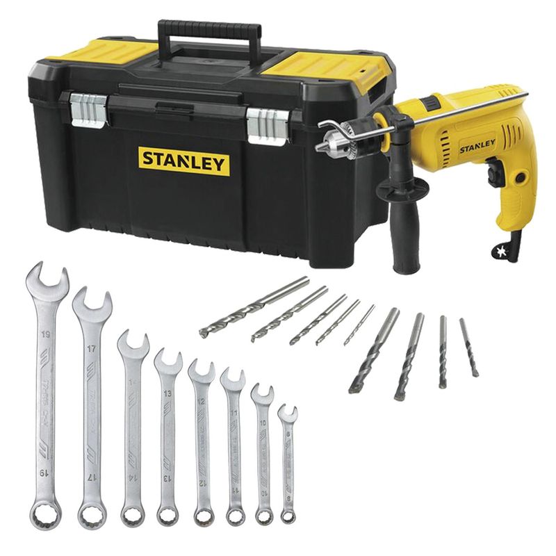 STANLEY - Taladro Perc 12 600W + Caja 19 + 9 Brocas + 8 Llaves SDH600TV-K10