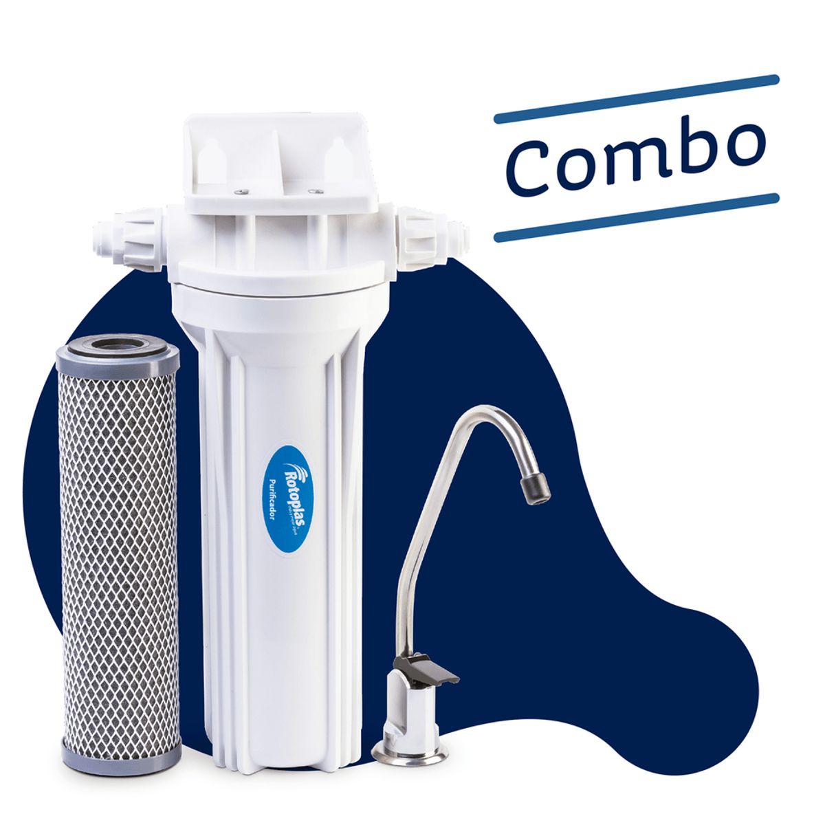 ROTOPLAS - Purificador de Agua Rotoplas Bajo Lavadero con Cartucho 300425