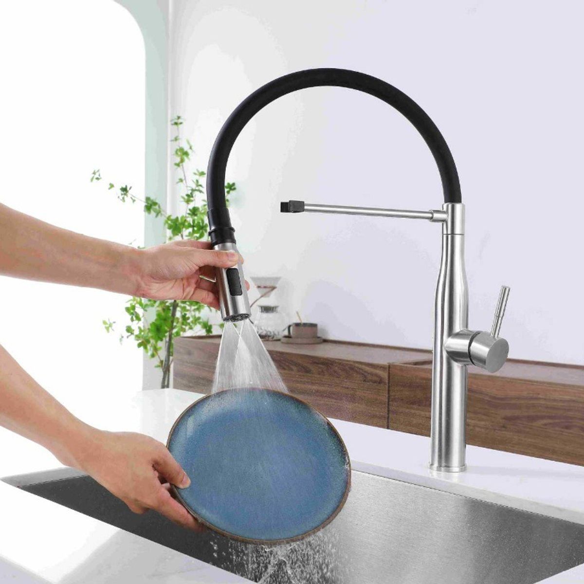 FRITECSA - Grifo Monocomando Inox. 304 Professional Triple Chorro