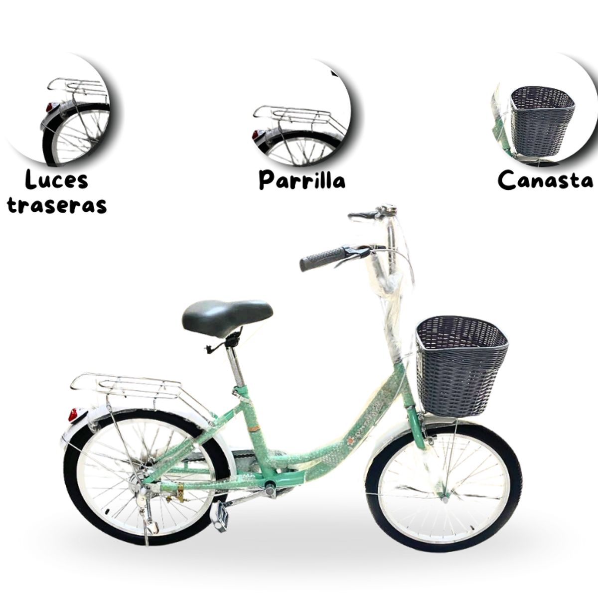 GENERICO - Bicicleta Vintage CELESTE ARO 20