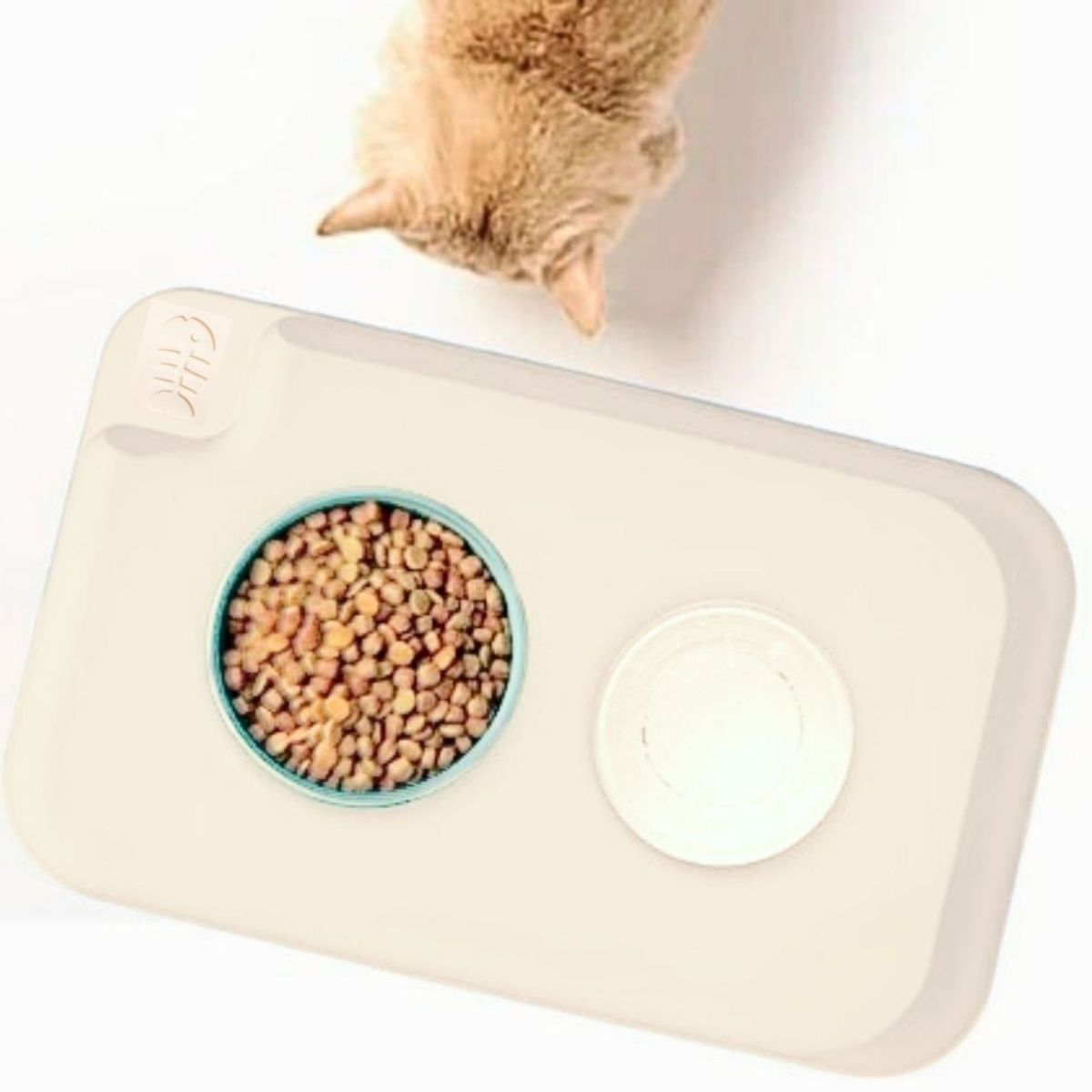 GENERICO - Bandeja de Comida Para Mascotas Antiderrame BEIGE