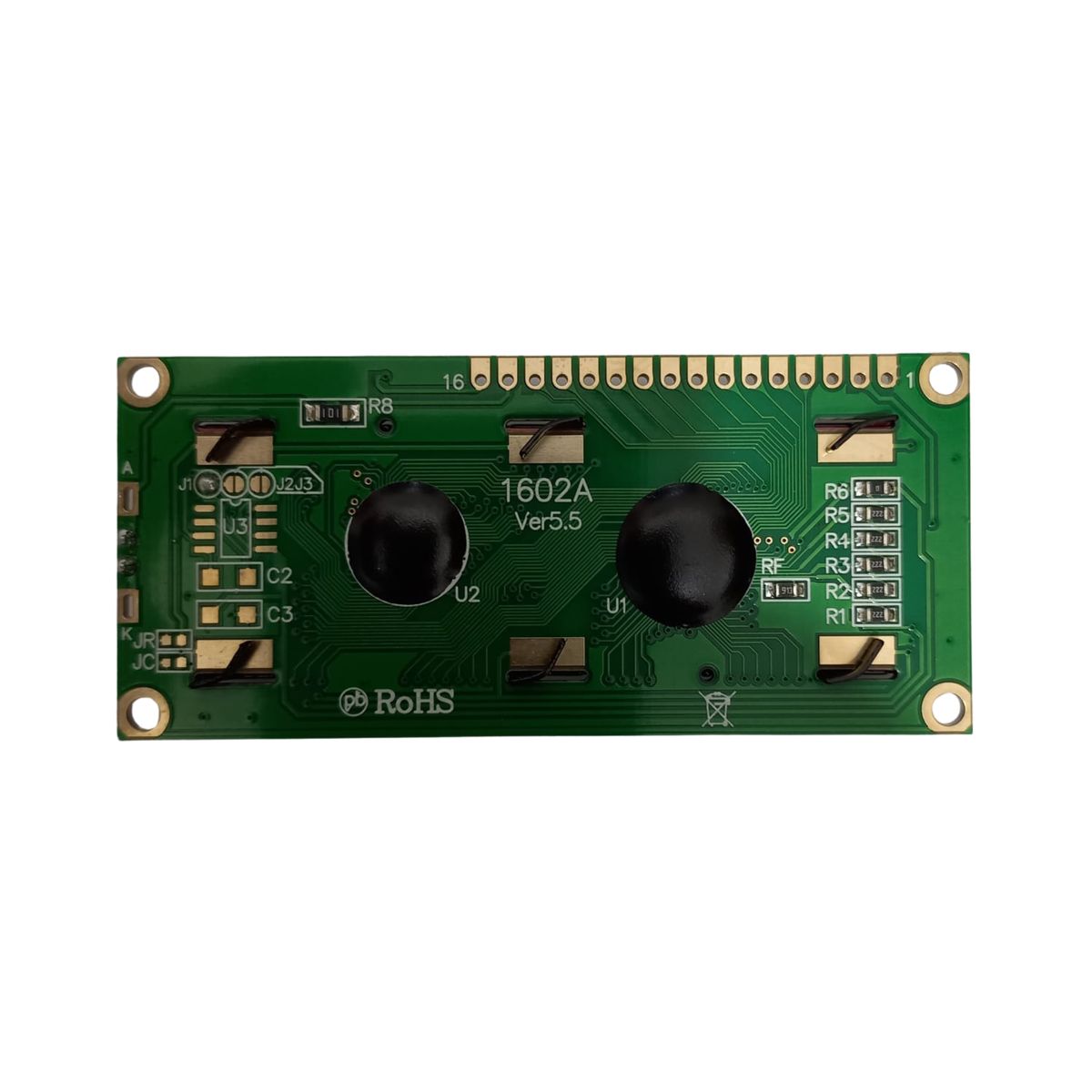 GENERICO - Pantalla LCD1602A 16x2 Módulo Display Alfanumérico con Retroiluminación para Arduino, Raspberry Pi y Proyectos Electrónicos