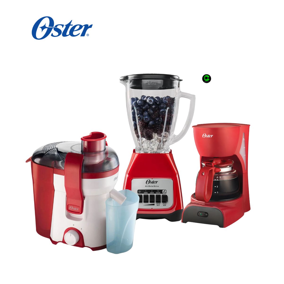 OSTER - Tri Combo Oster Extractor + Cafetera BVSTDCD5R  y Licuadora