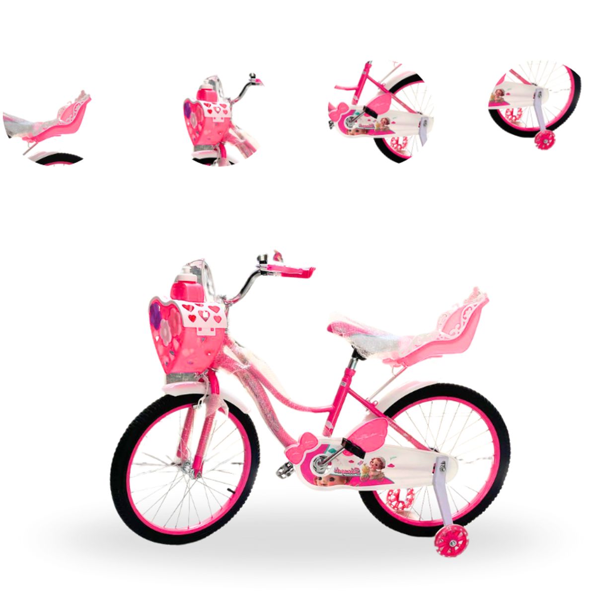 GENERICO - Bicicleta para Niña ARO 16 ROSADO OSCURO