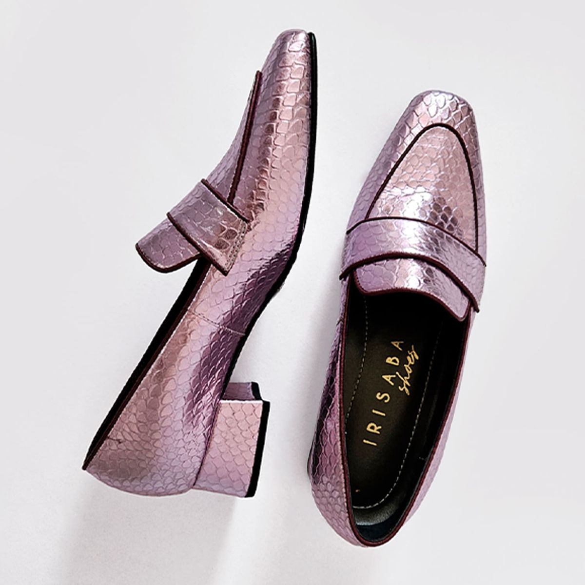 IRISABA - MOCASINES DE CUERO IRISABA PARA MUJER THAIS ROSADO METALIZADO