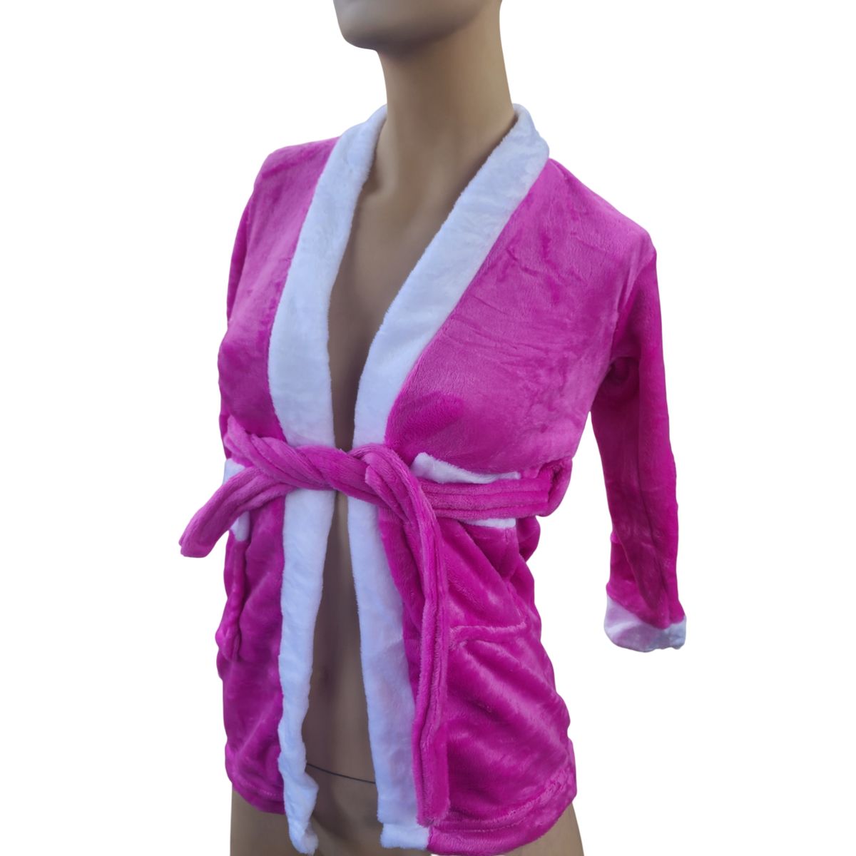 GENERICO - Bata de baño absorbente diseño moderno color Fucsia