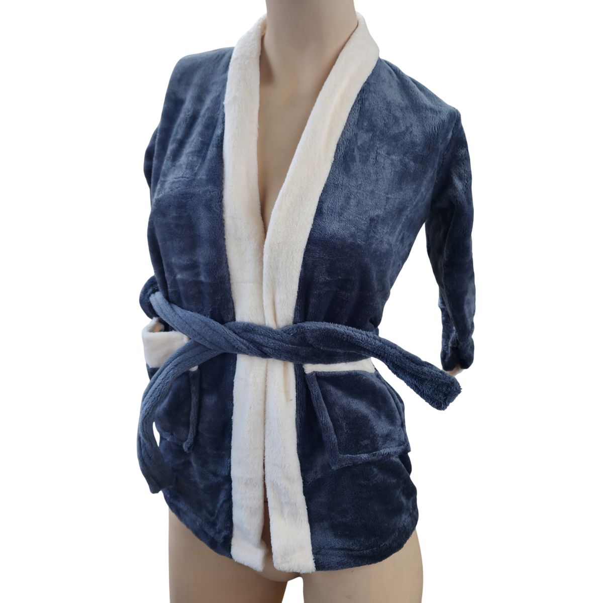 GENERICO - Bata de baño absorbente diseño moderno color Gris