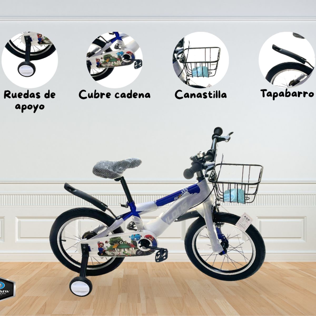 GENERICO - Bicicleta para Niño ARO 16 AZUL