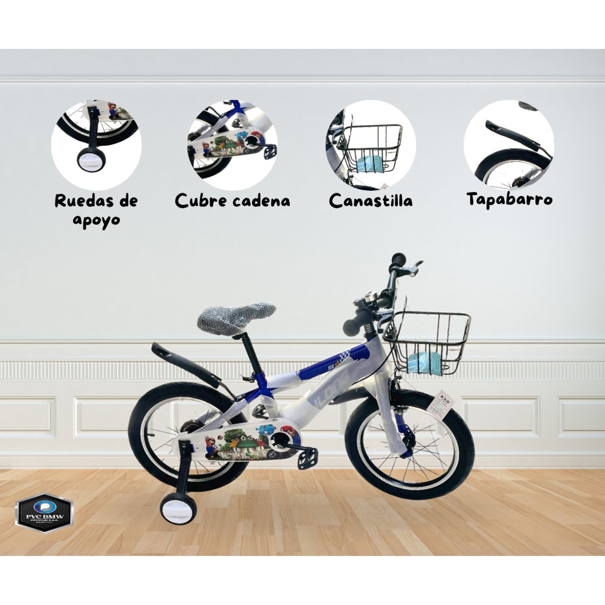 GENERICO - Bicicleta para Niño ARO 16 AZUL