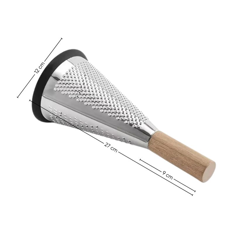 INSPIRA - Rallador Cónico Acero Inoxidable con Mango de Madera