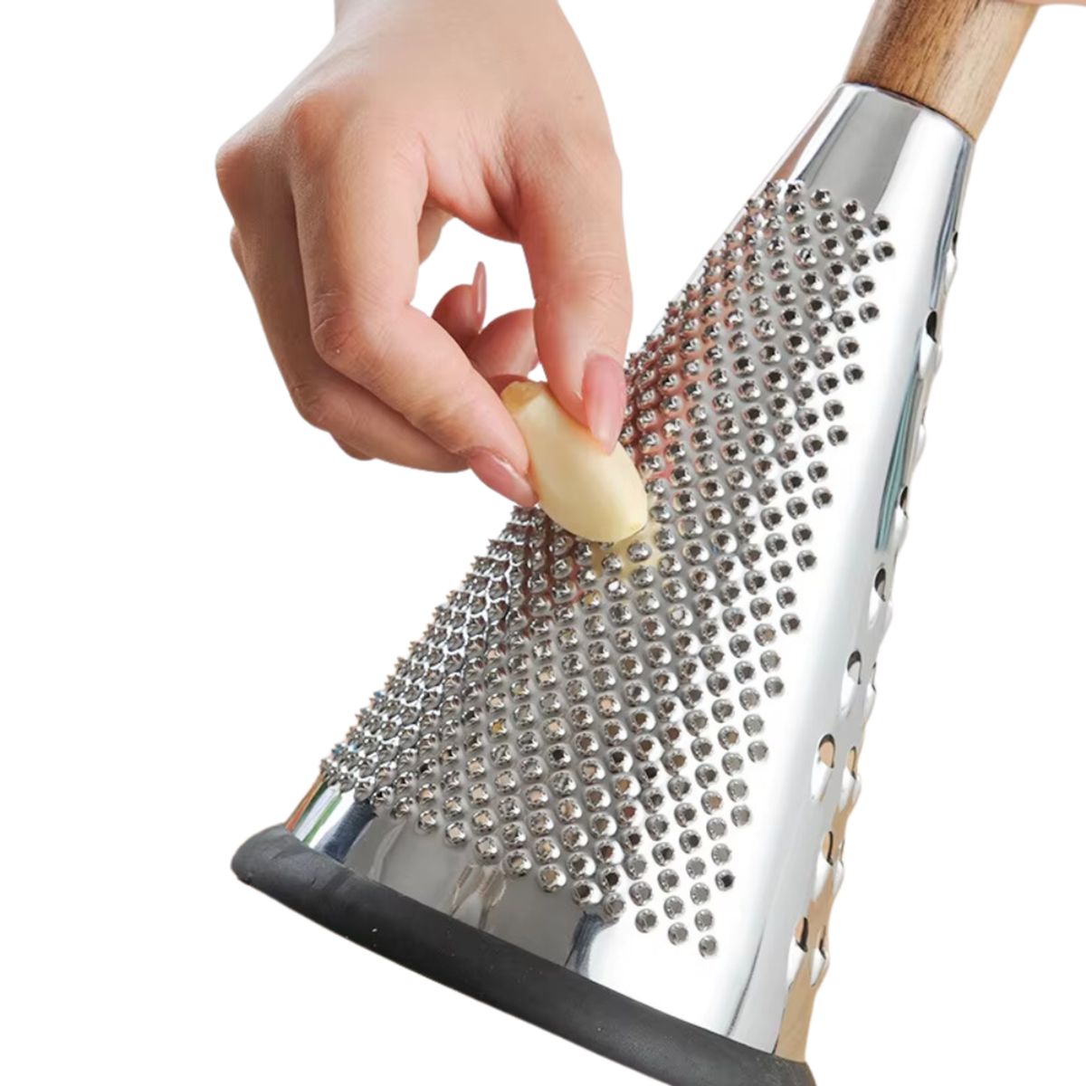INSPIRA - Rallador Cónico Acero Inoxidable con Mango de Madera