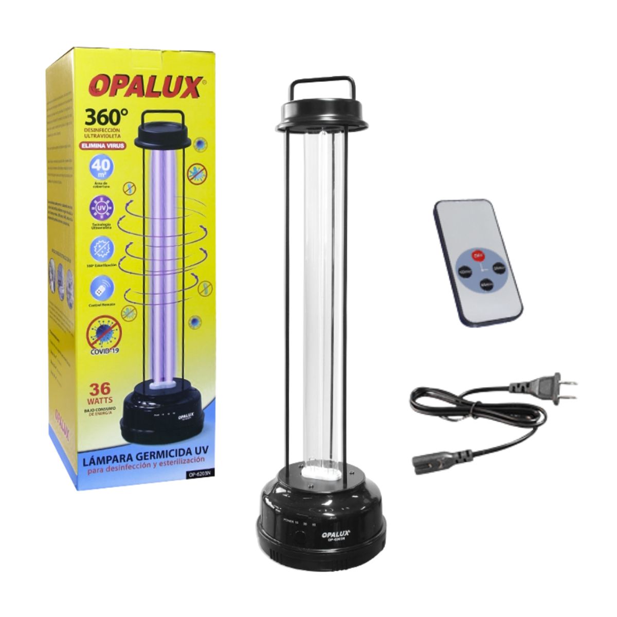 OPALUX - Lampara UV Germicida Opalux 36W con Control Remoto