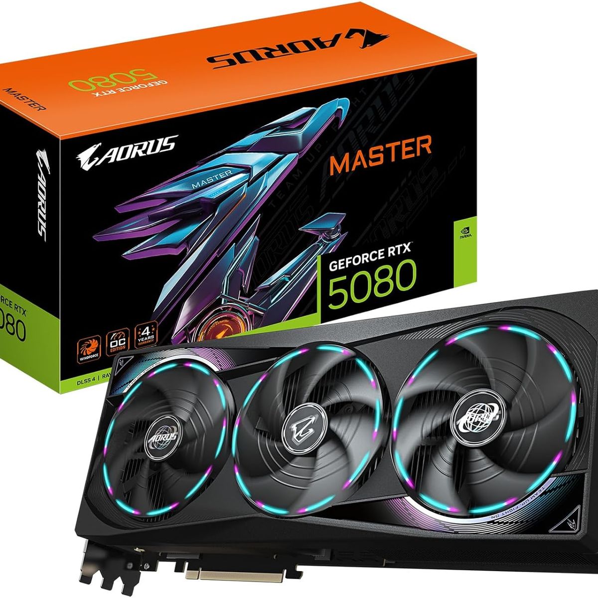 GIGABYTE - Tarjeta de video GIGABYTE AORUS GeForce RTX 5080 MASTER 16G GDDR7