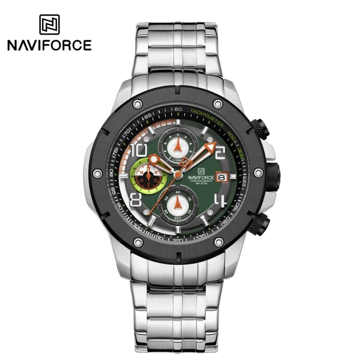 NAVIFORCE - Reloj Naviforce NF8056 Plateado Correa Acero para Caballero