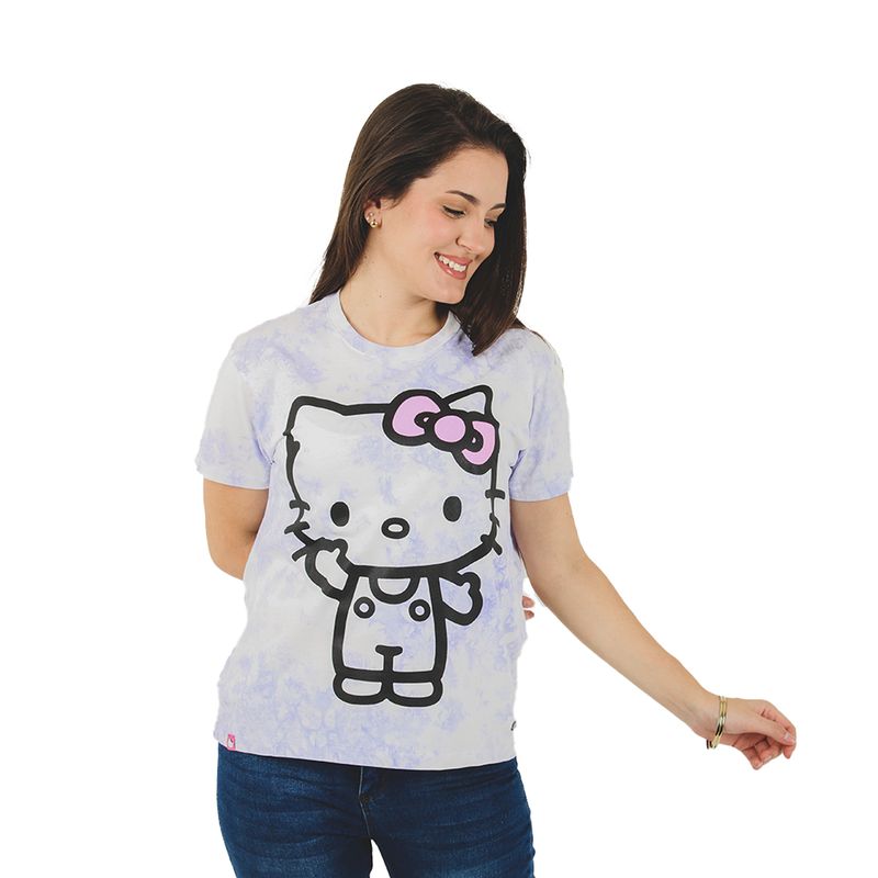 SANRIO - Polo Básico Mujer Hello Kitty Algodón Aspecto Lavado