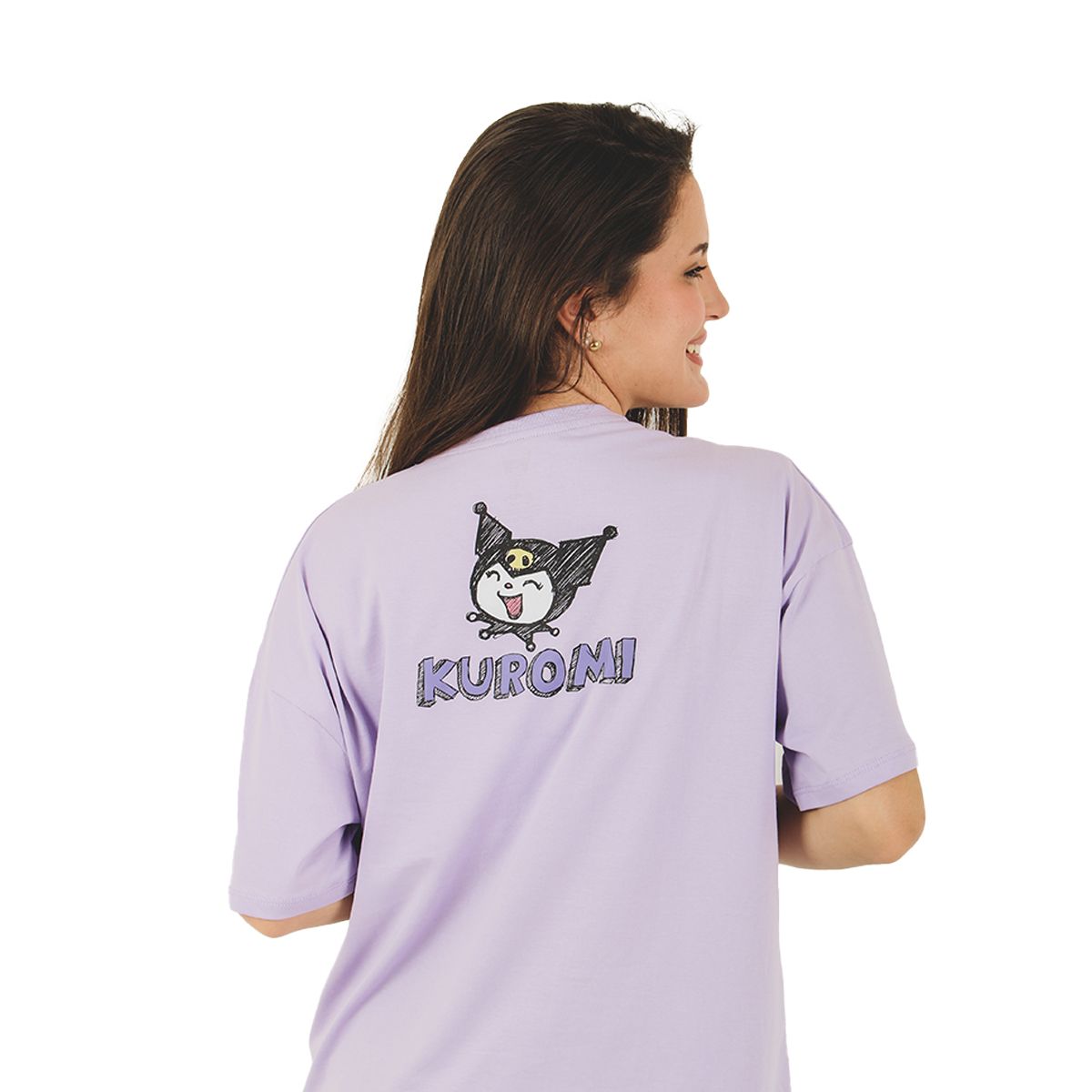 SANRIO - Polo Oversize Manga Corta Kuromi Mujer Color Lila