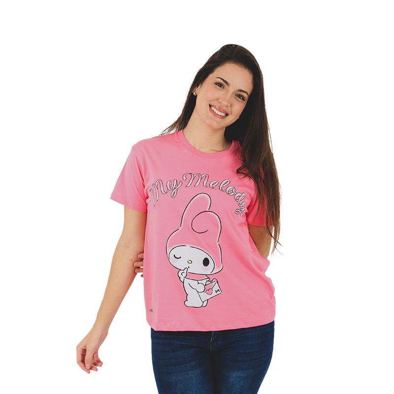 SANRIO - Polo Básico Manga Corta My Melody Mujer Rosado