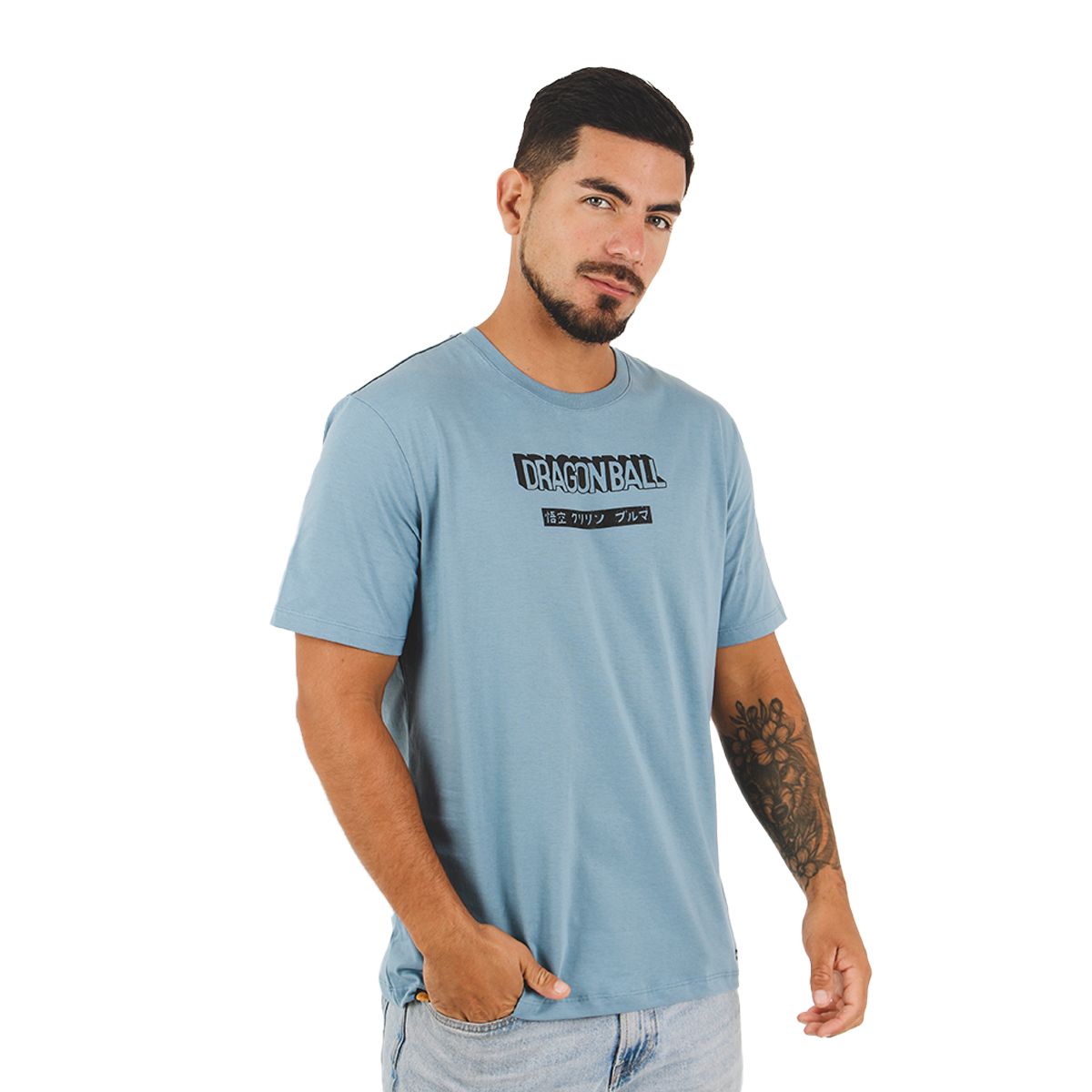 DRAGON BALL - Polo Manga Corta Dragon Ball Caballero Azul Hombre Algodón