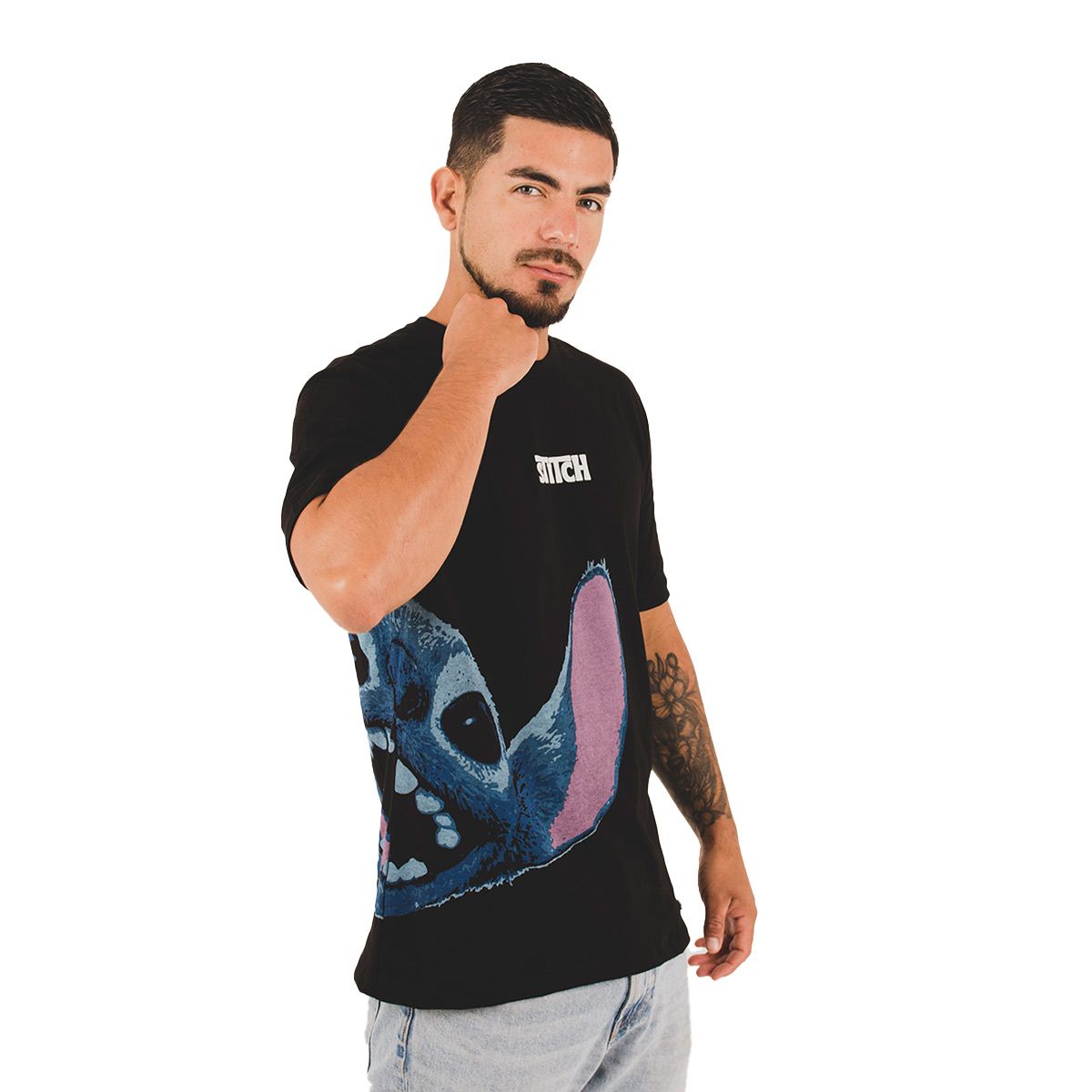 DISNEY - POLO MC LILO Y STITCH CABALLERO NEGRO