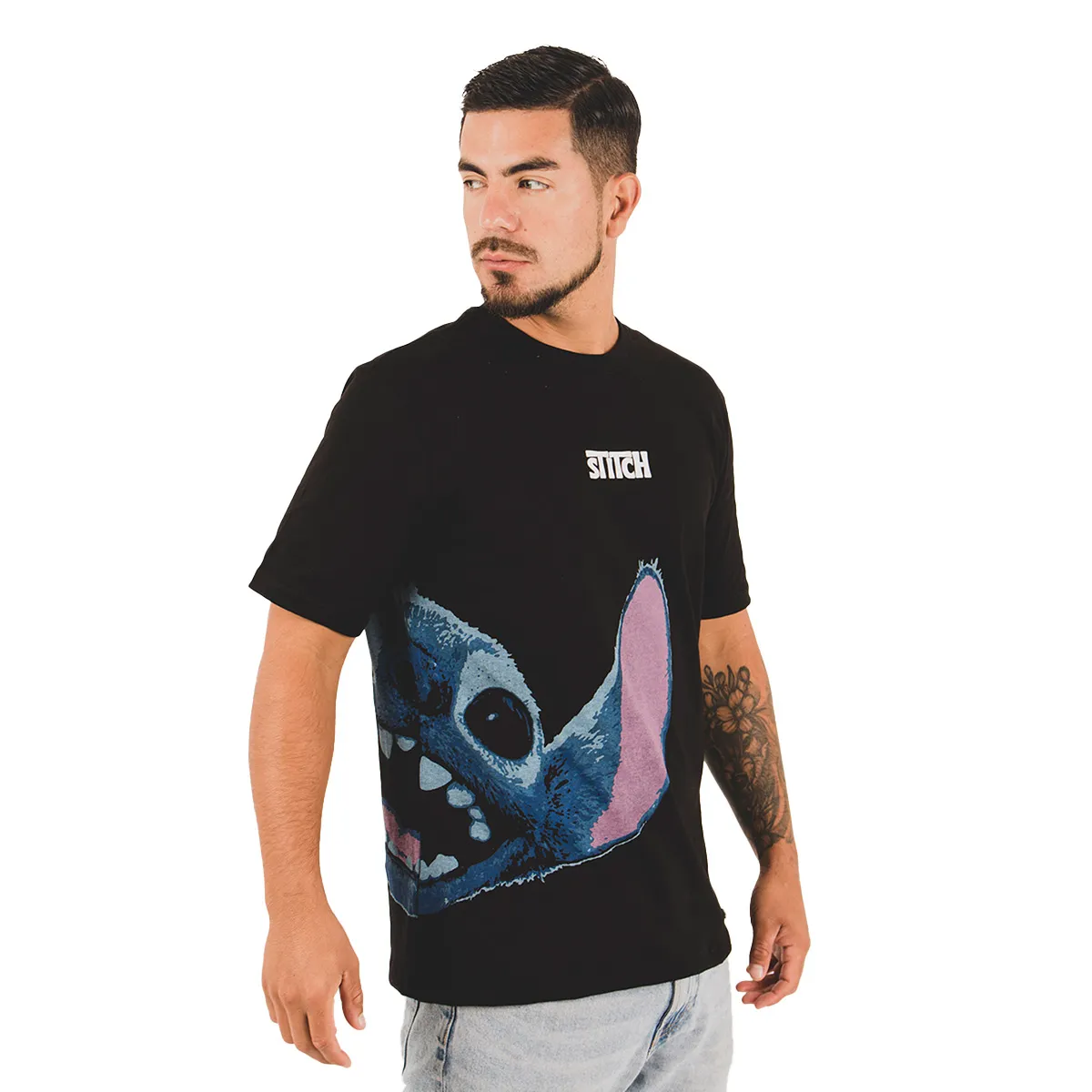 DISNEY - POLO MC LILO Y STITCH CABALLERO NEGRO