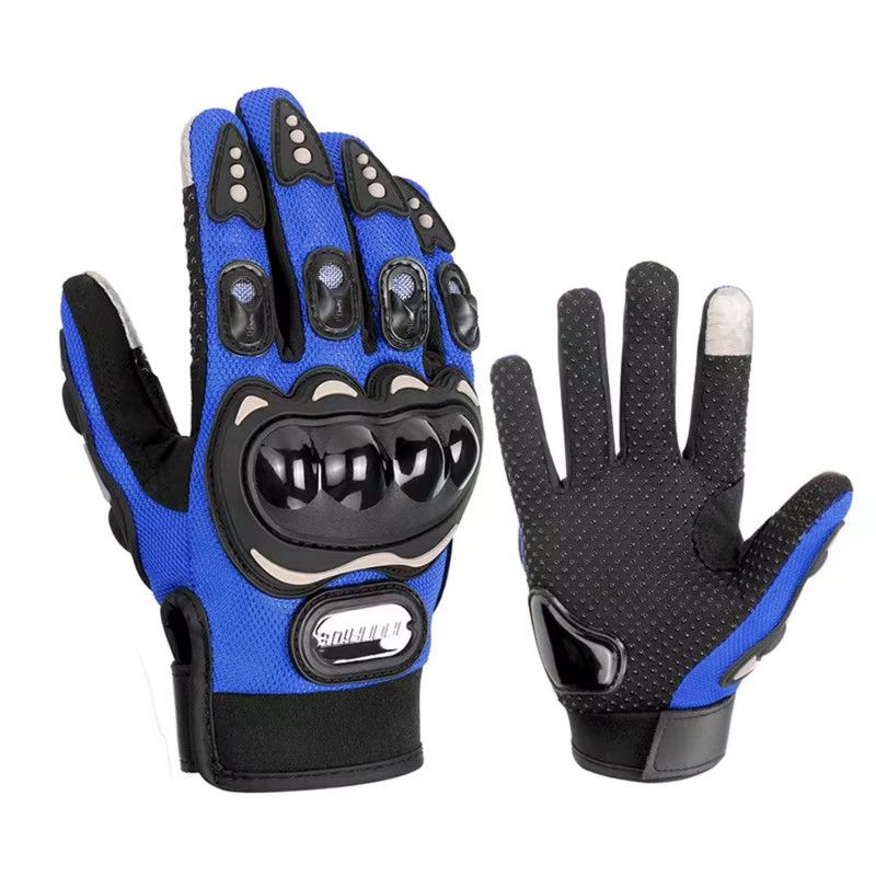 OEM - Guantes para Moto Dedo Completo y Táctil Guantes Protector Azul