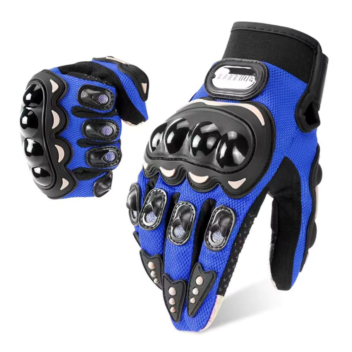 PENTHA - Guantes para Moto Dedo Completo y Táctil Guantes Protector Azul