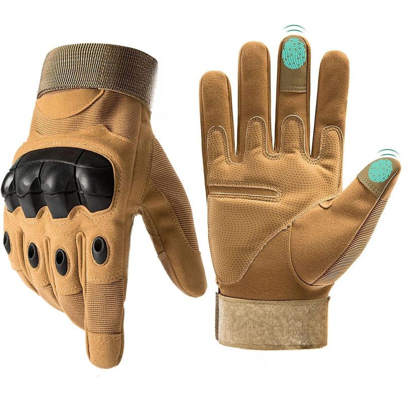 OEM - Guantes Táctico Dedo Completo para Moto Gym Ciclismo Camel