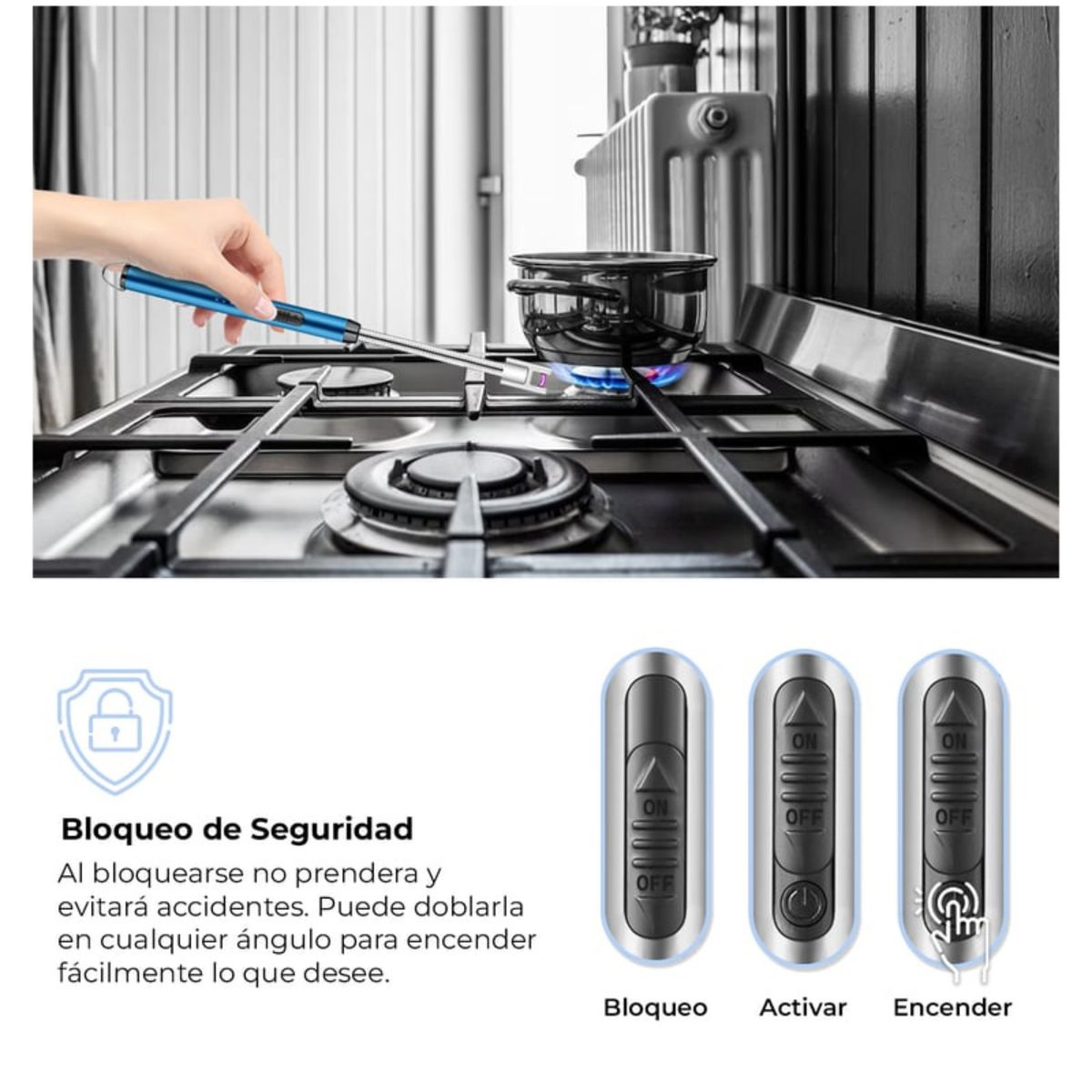 GENERICO - Encendedor Eléctrico Recargable 360° Flexible Premiun