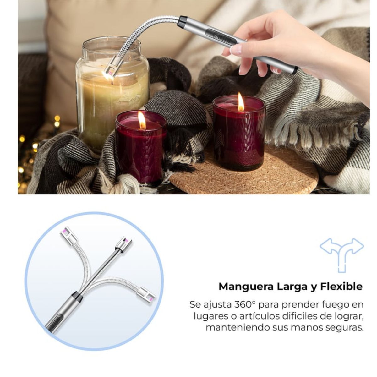 GENERICO - Encendedor Eléctrico Recargable 360° Flexible Premiun
