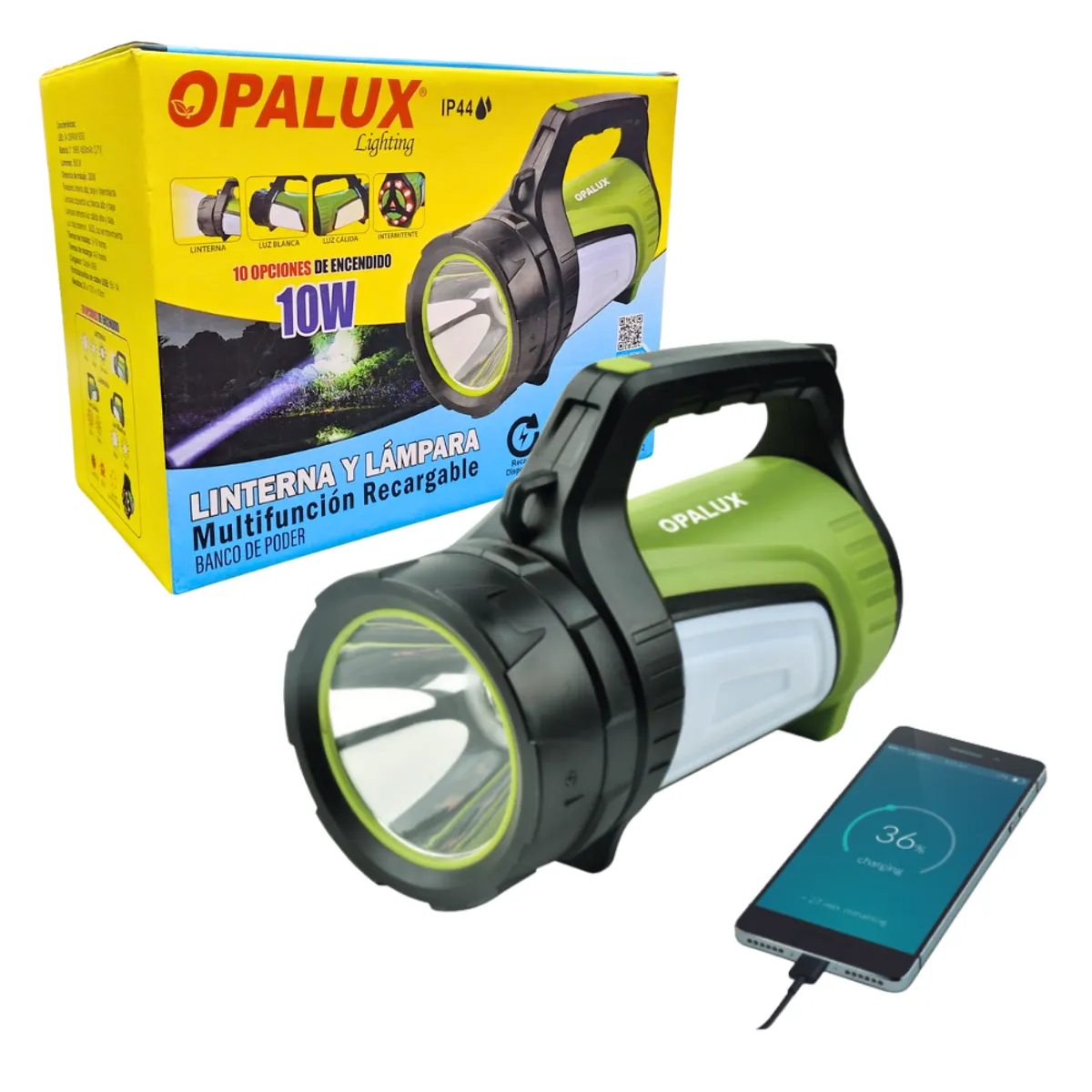 OPALUX - Linterna Multifuncional LED Recargable 10W OP-512 OPALUX