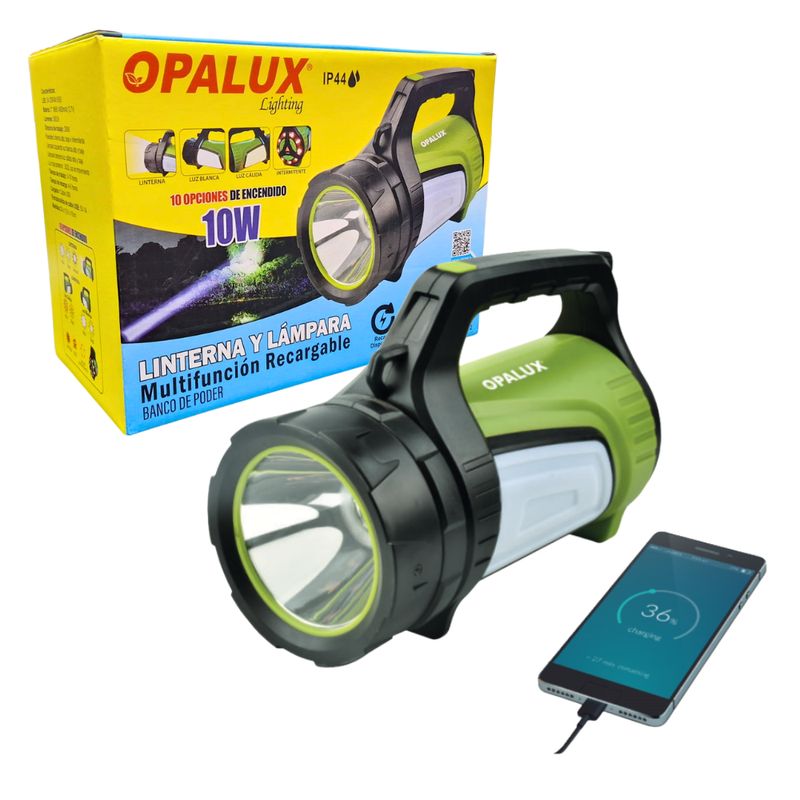 OPALUX - Linterna Multifuncional LED Recargable 10W OP-512 OPALUX