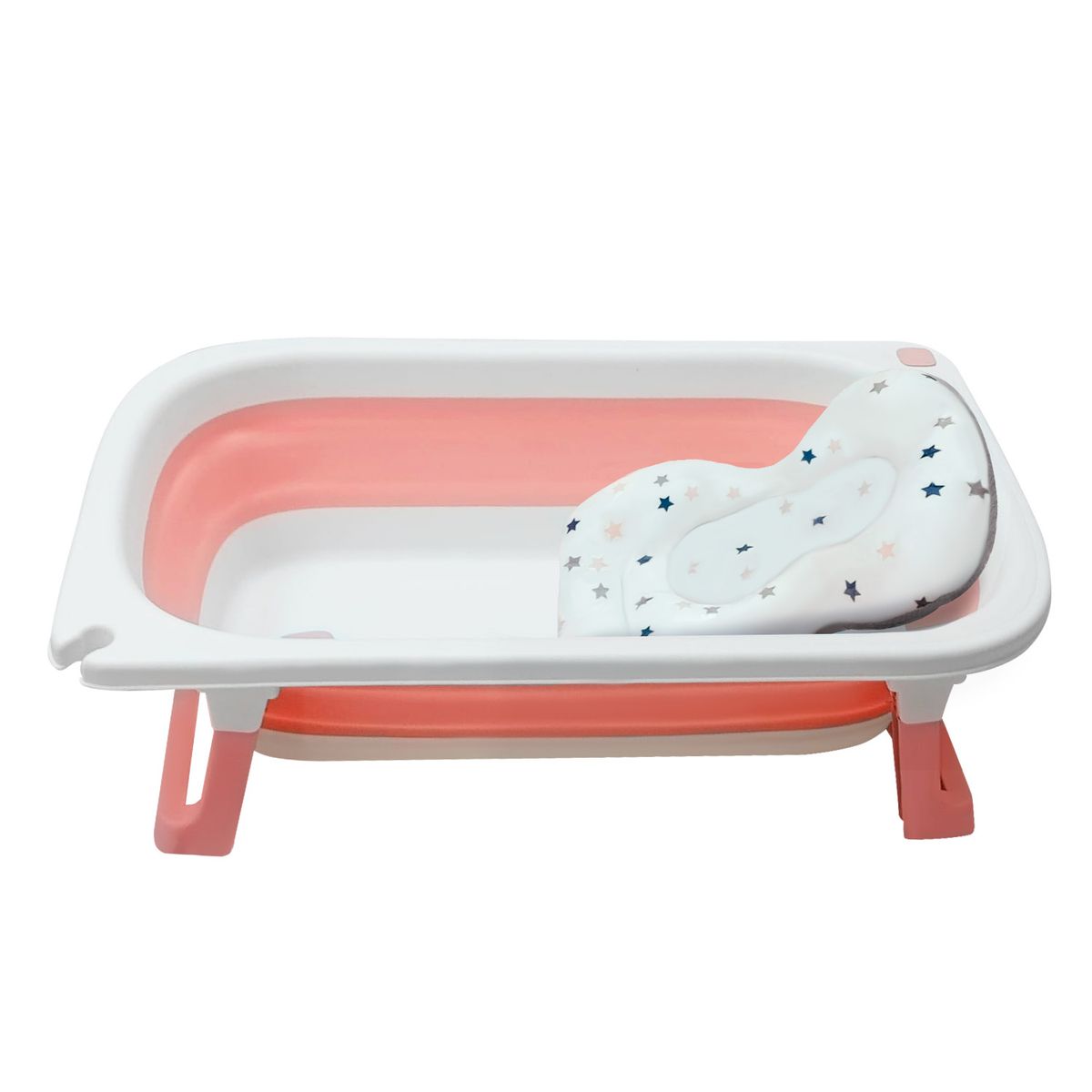 BABYPAL - Bañera Plegable para Bebe con Cojín Compacta y Segura Rosado