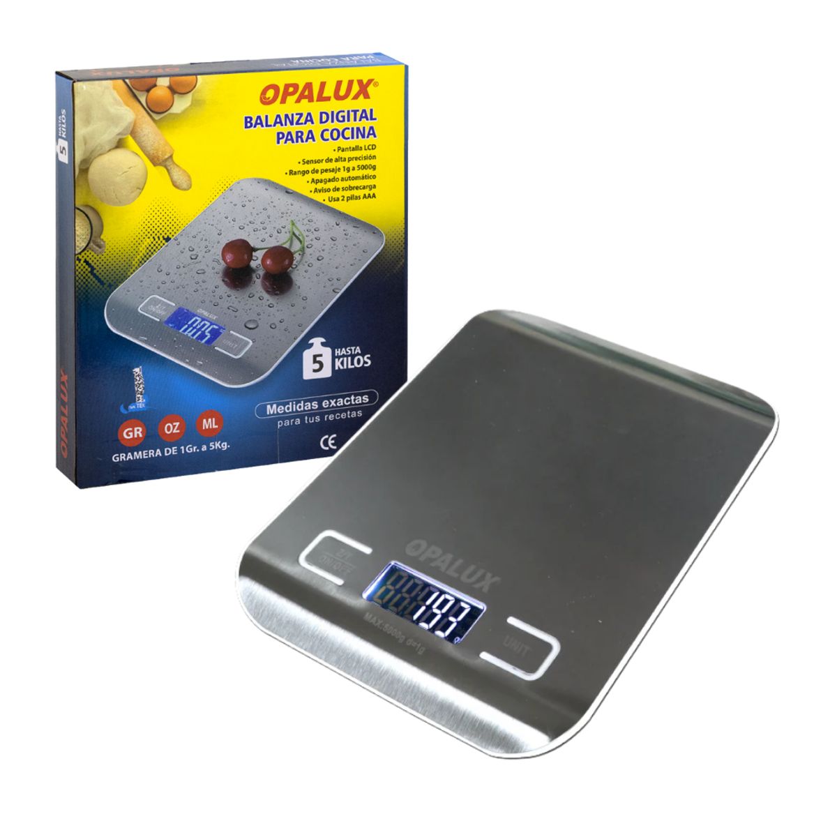 OPALUX - Balanza Digital para Cocina Opalux OP-S5